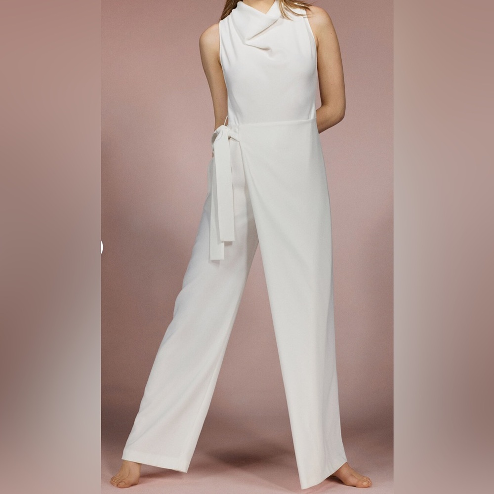 NWT Zara Flowy Wrap Front Jumpsuit XS